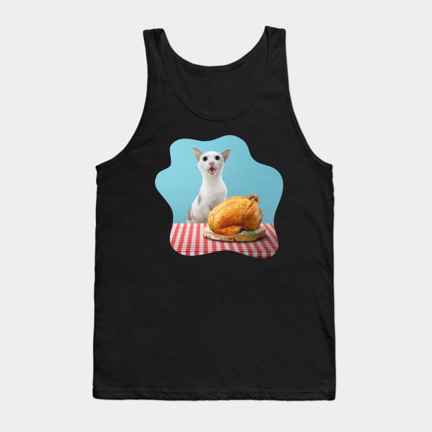 Roast Chicken and Cat Tank Top by leBoosh-Designs